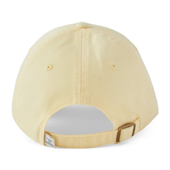Life is Good Adjustable Baseball Cap NWT Butter Yellow Embroidered Pink Heart - Picture 2 of 6